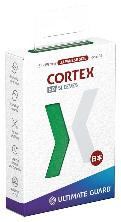 Forpakning med 60 grønn sleeves i japansk størrelse, forside