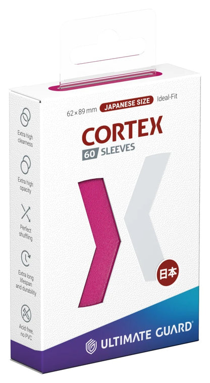 Forpakning med 60 rosa sleeves i japansk størrelse, forside