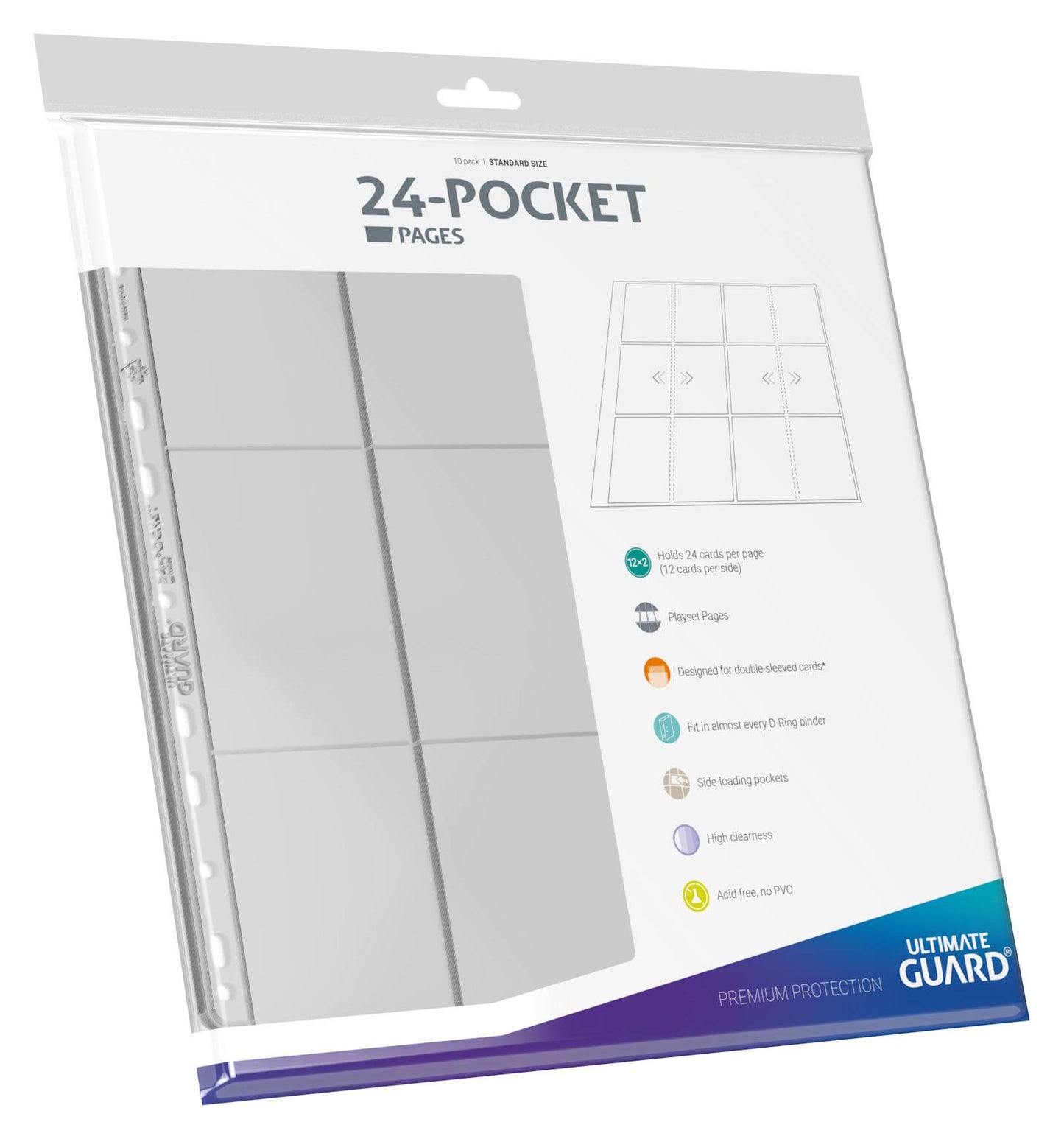 Ultimate Guard 24-Pocket QuadRow Pages Side-Loading for Album (10 stk)