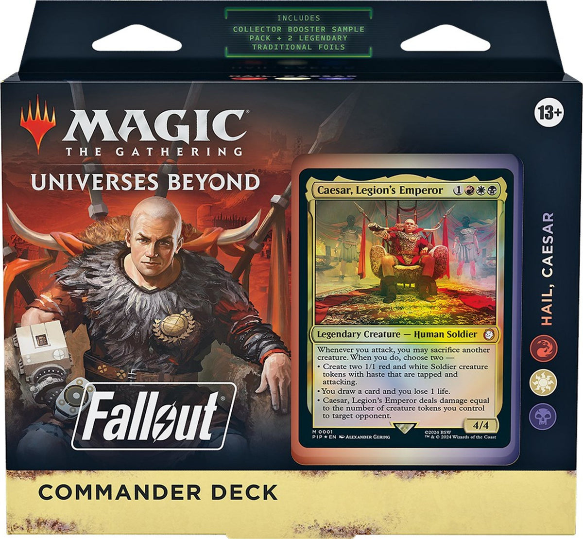 Fallout Commander Deck Hail, Caesar med Caesar, Legion's Emperor som commander, rød, hvit og svart