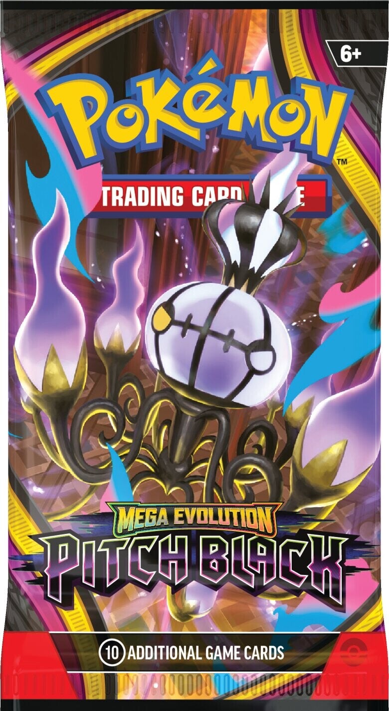 Pokemon Pitch Black Booster Pakke - forside med Mega Chandelure ex