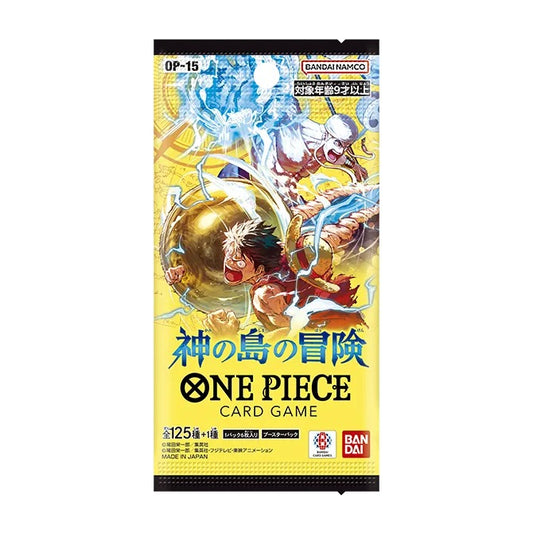 Japansk One Piece OP-15 Adventure on Kami's Island booster pakke med Luffy og Enel, 6 kort per pakke