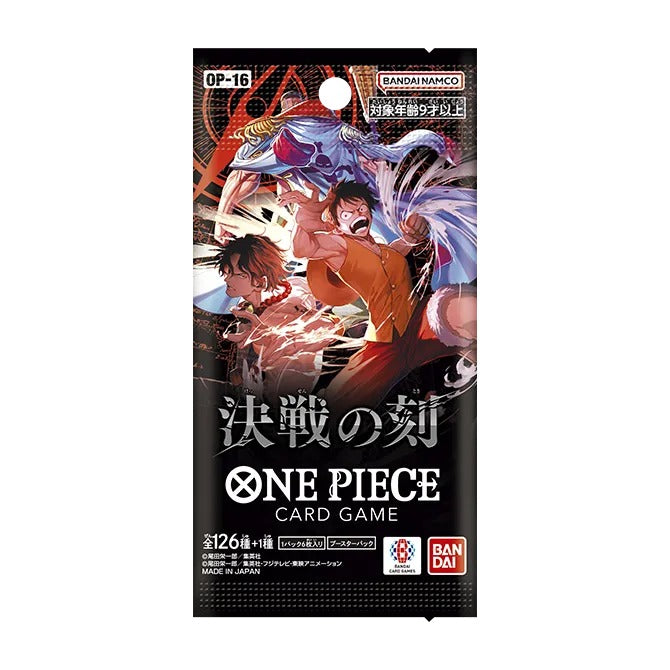 Japansk One Piece OP-16 The Time of Battle booster pakke med Luffy og Ace, 6 kort per pakke