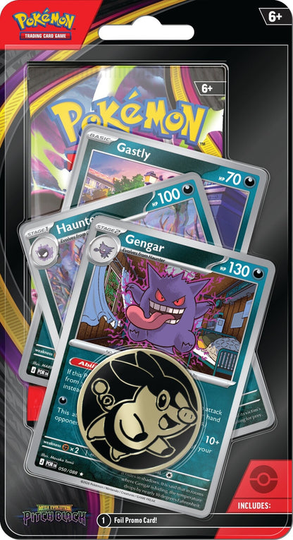 Pokemon Pitch Black Premium Checklane Blister Sett - utseende med Gengar-utviklingsrekke