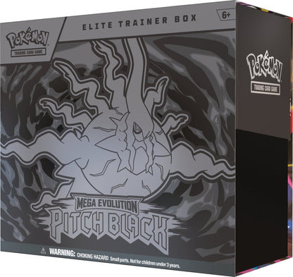 Pokemon Pitch Black Elite Trainer Box - sett skråstilt fra siden
