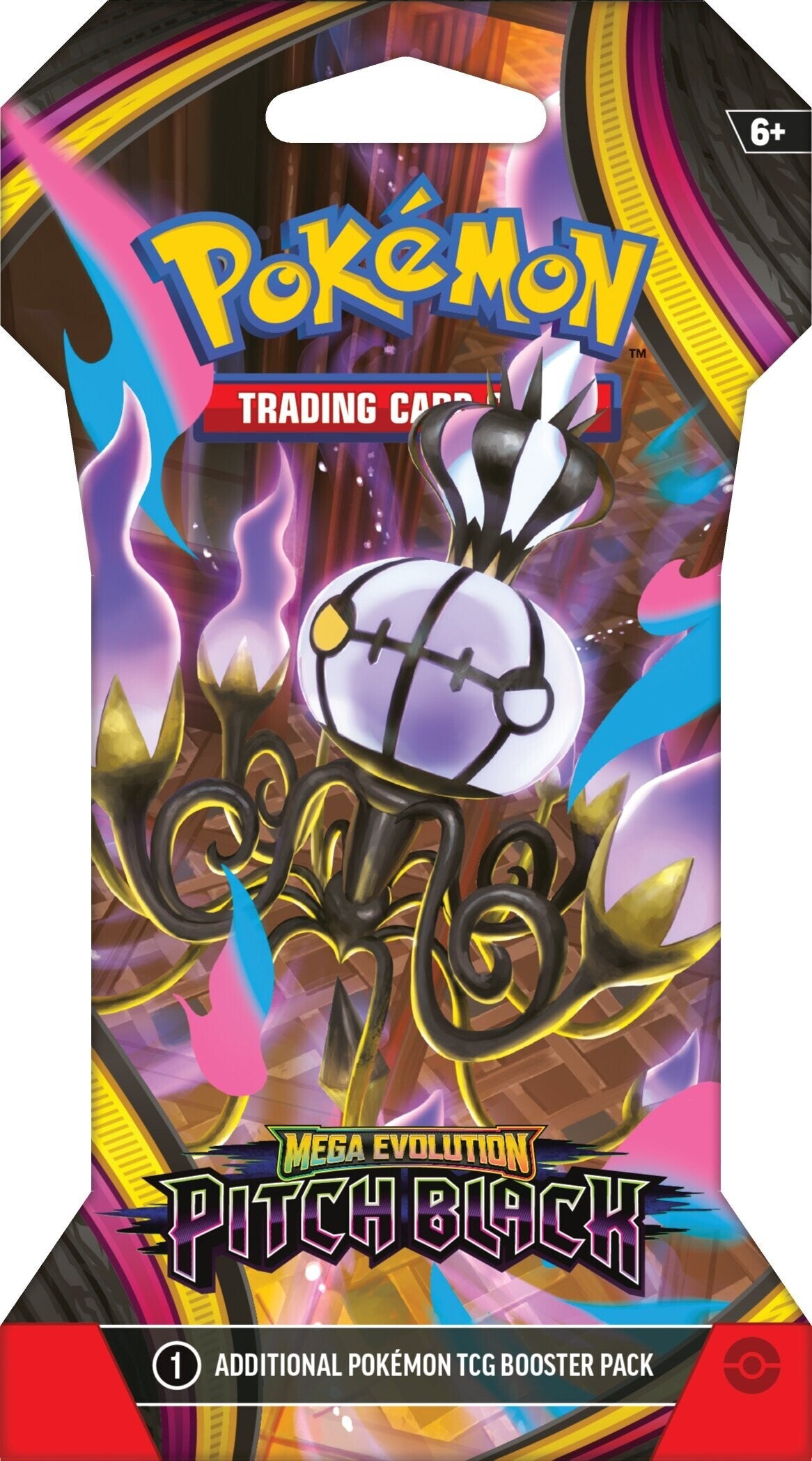 Pokemon Pitch Black Sleeved Booster - boosterpakke med Mega Chandelure ex-motiv