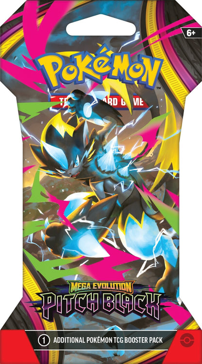 Pokemon Pitch Black Sleeved Booster - boosterpakke med Mega Zeraora ex-motiv