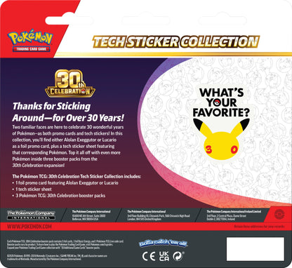 Pokemon 30th Celebration Tech Sticker Collection Lucario