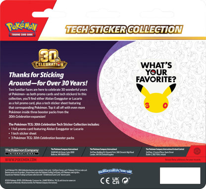 Pokemon 30th Celebration Tech Sticker Collection Lucario