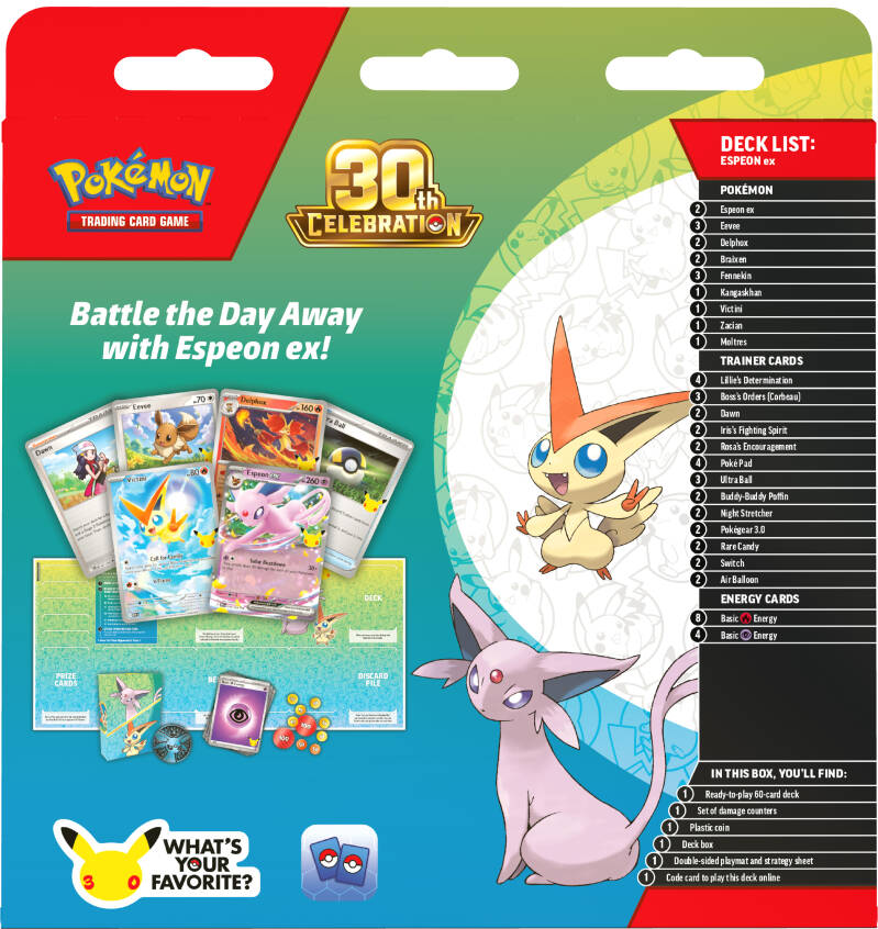 Pokemon 30th Celebration Espeon ex Battle Deck