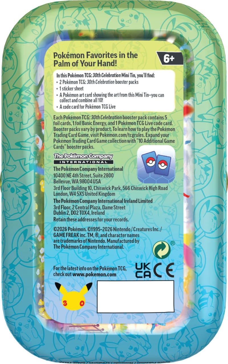 Pokemon 30th Celebration Mini Tin (1 stk)
