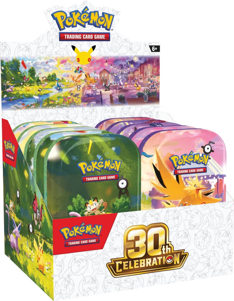 Pokemon 30th Celebration Mini Tin Display