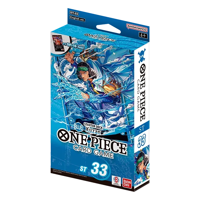 One Piece ST-33 Starter Deck – blå eske med Kuzan omgitt av is og frosne bølger