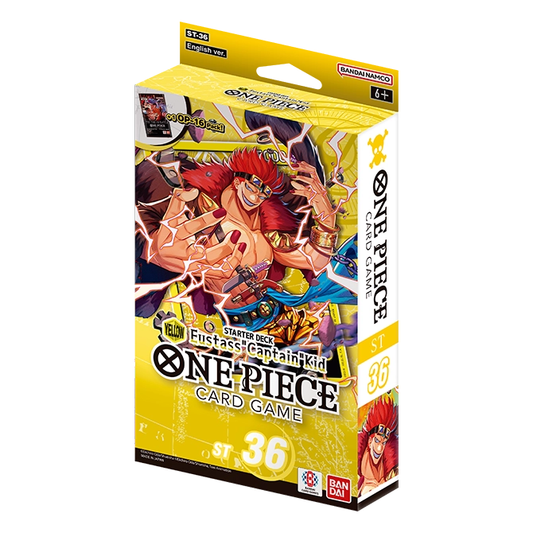 One Piece ST-36 Starter Deck – gul eske med Eustass Captain Kid omgitt av lyn