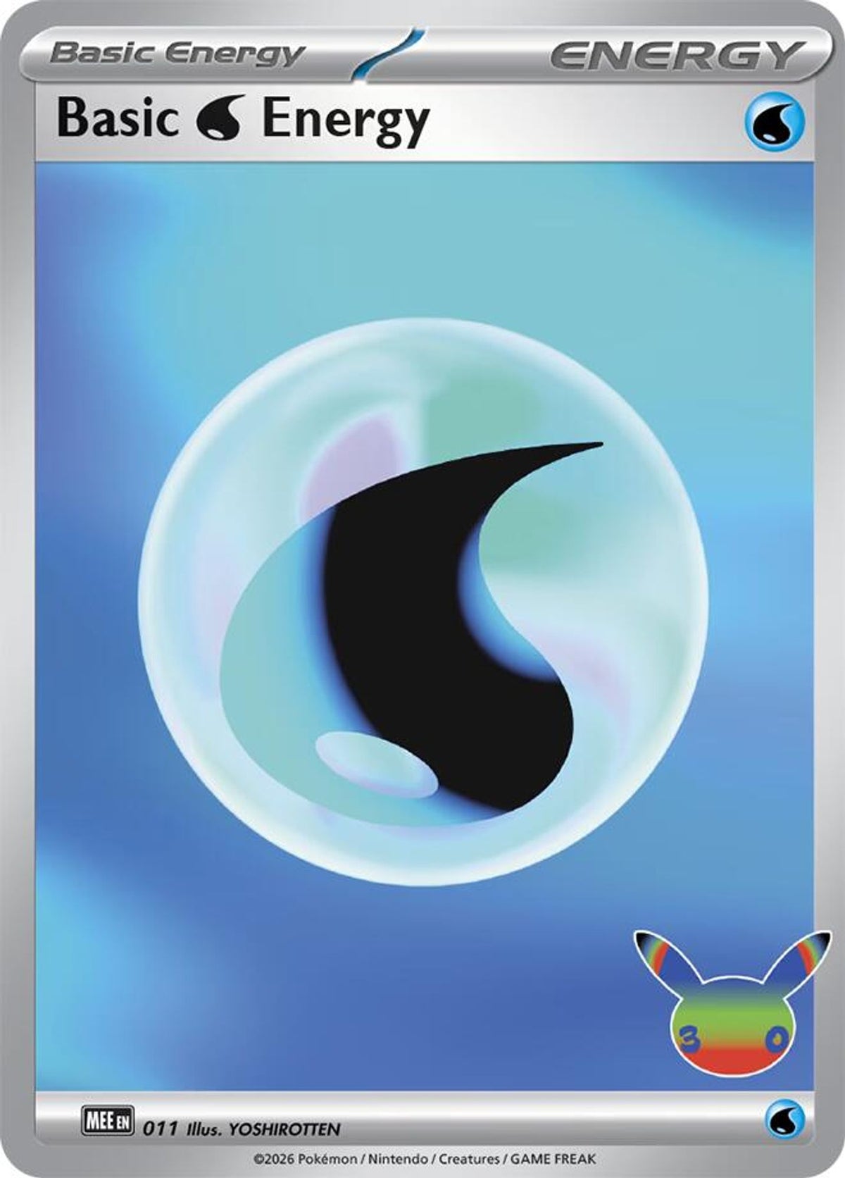Basic Water Energy 011 med 30th Celebration-symbol, illustrert av YOSHIROTTEN