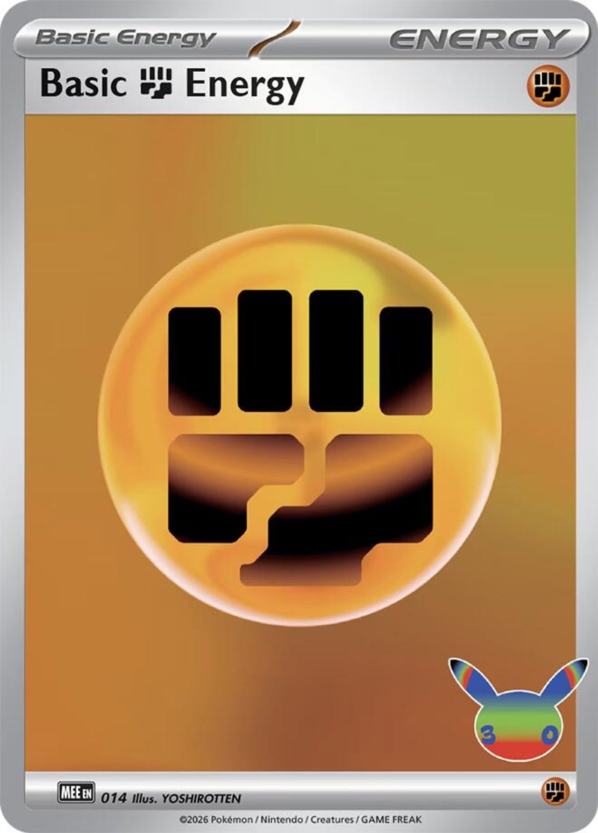 Basic Fighting Energy 014 med 30th Celebration-symbol, illustrert av YOSHIROTTEN