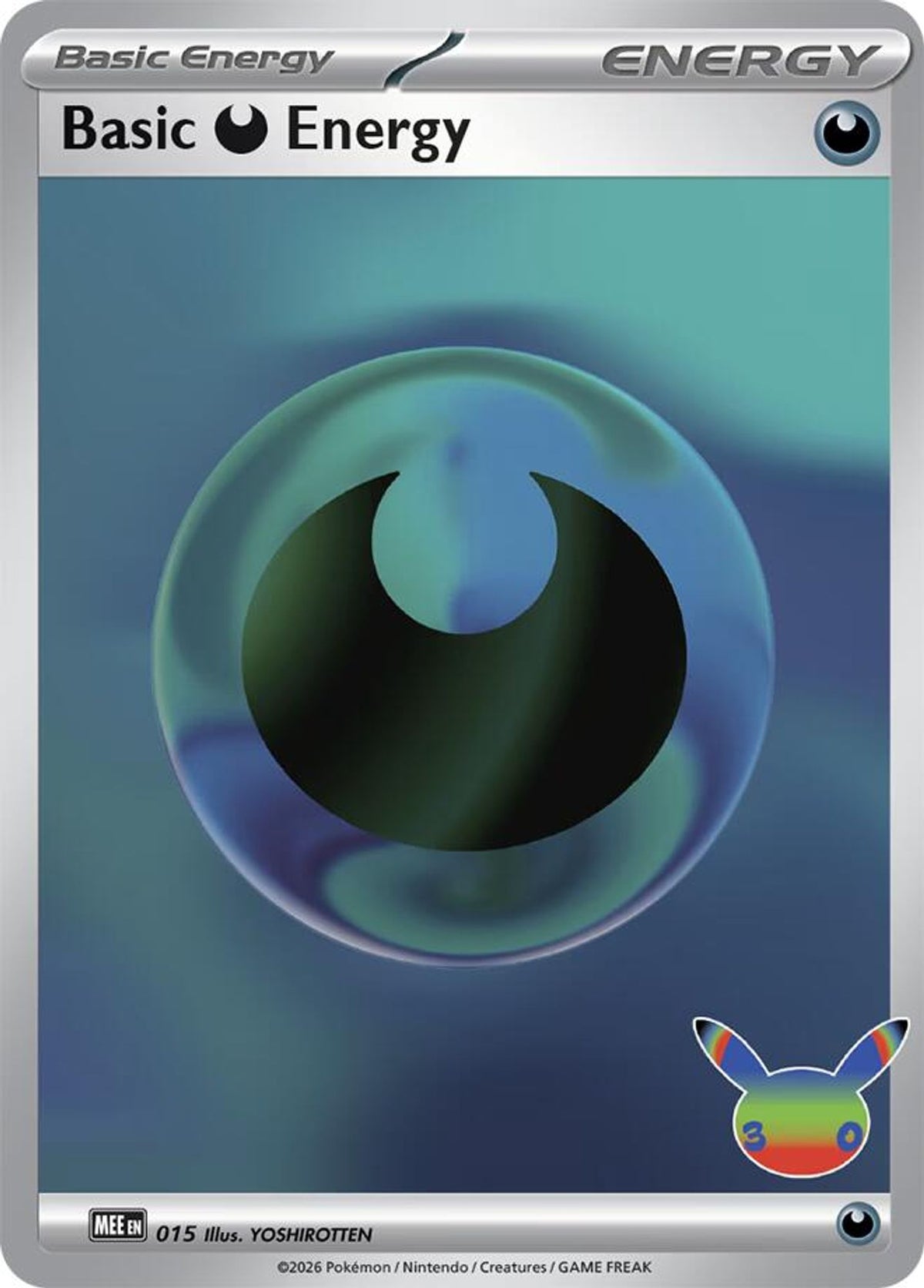 Basic Darkness Energy 015 med 30th Celebration-symbol, illustrert av YOSHIROTTEN