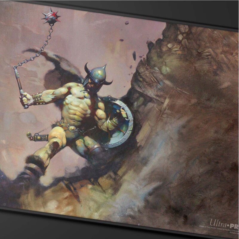 Ultra Pro Frank Frazetta - "Warrior with Ball and Chain" Black Stitched Playmat